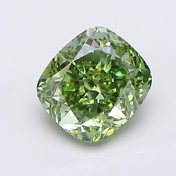 1.58 Ct. Fancy Green Cushion Lab Grown Diamond