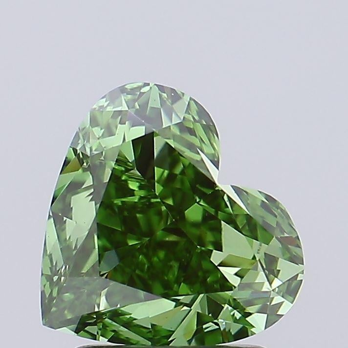 2.03 Ct. Fancy Vivid Green Heart Lab Grown Diamond