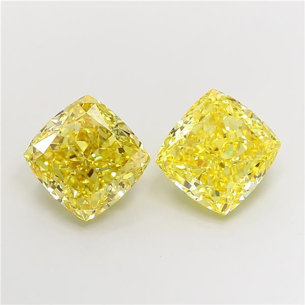 4.02 Ct. Fancy Vivid Yellow Cushion Lab Grown Diamond