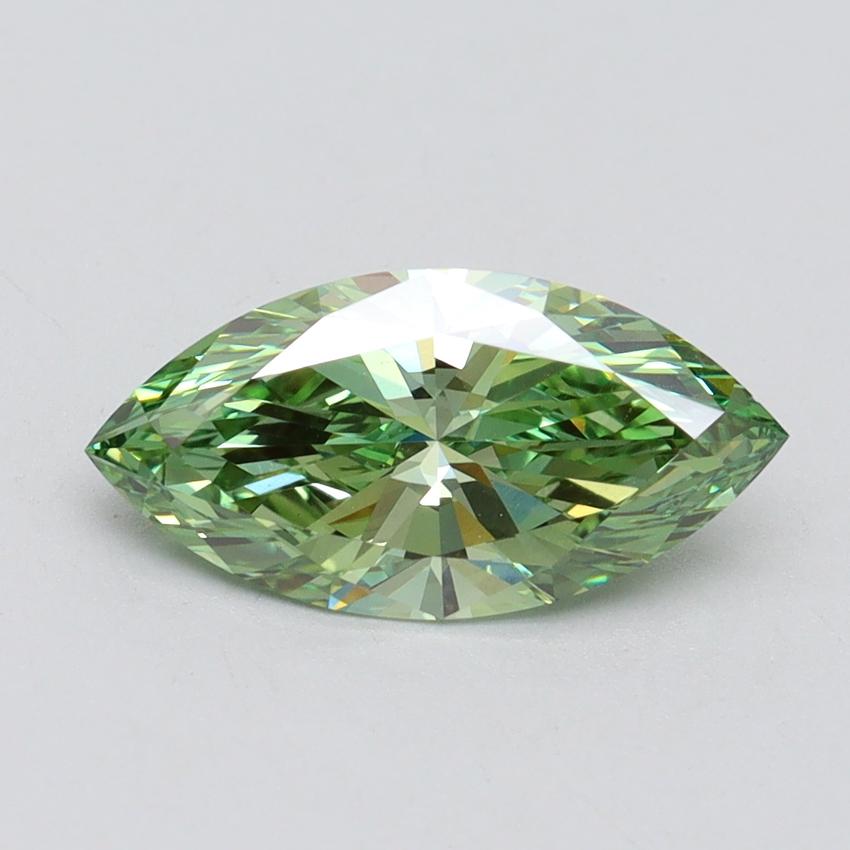 1.53 Ct. Fancy Vivid Green Marquise Lab Grown Diamond