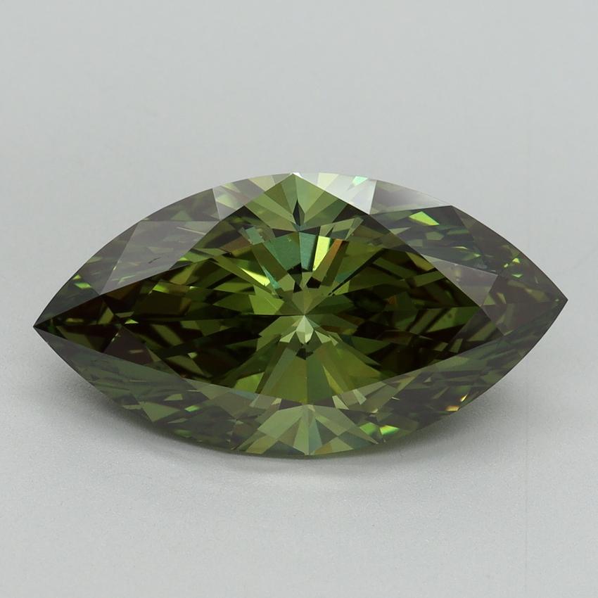 5.41 Ct. Fancy Vivid Green Marquise Lab Grown Diamond