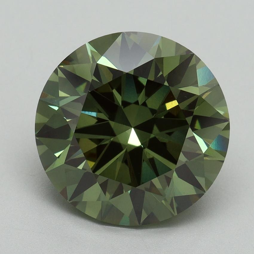 5.61 Ct. Fancy Vivid Green Round Lab Grown Diamond
