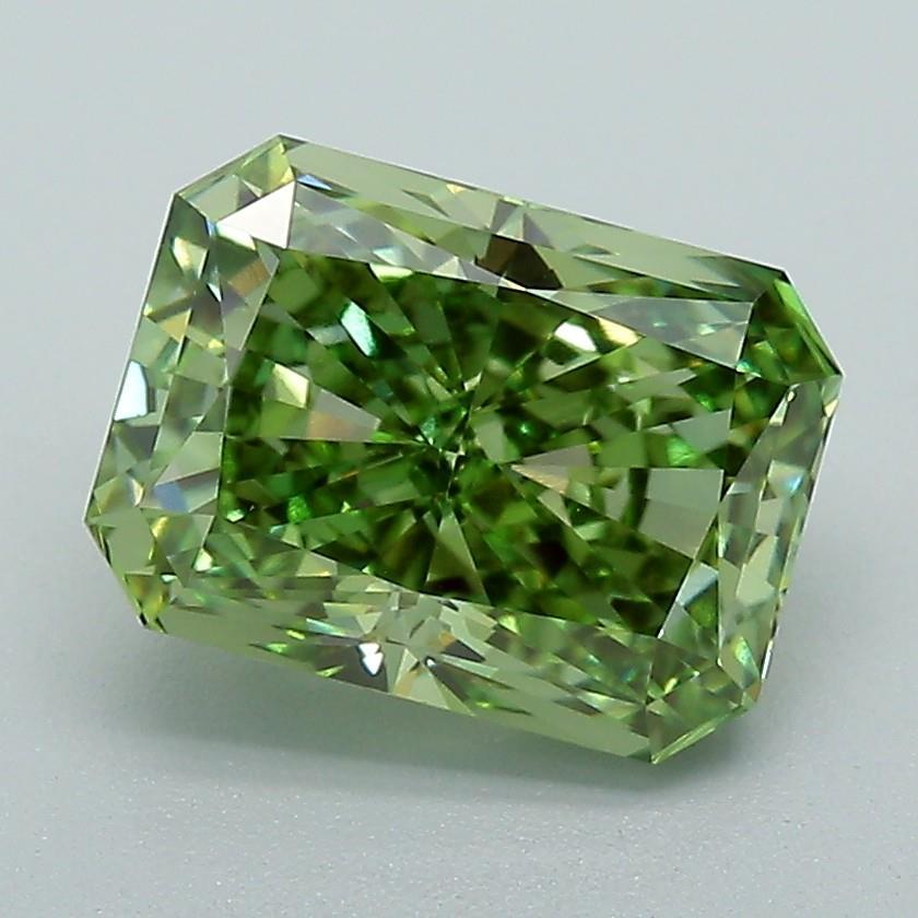 1.73 Ct. Fancy Vivid Green Radiant Lab Grown Diamond