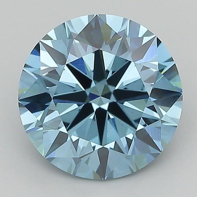 3.09 Ct. Fancy Vivid  Blue Round Lab Grown Diamond