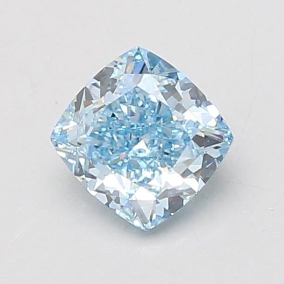 0.91 Ct. Fancy Vivid Blue Cushion Lab Grown Diamond