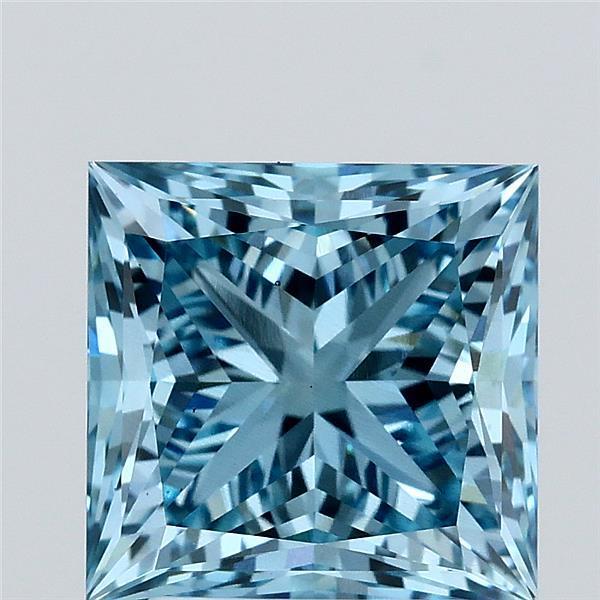3.40 Ct. Fancy Vivid Blue Princess Lab Grown Diamond