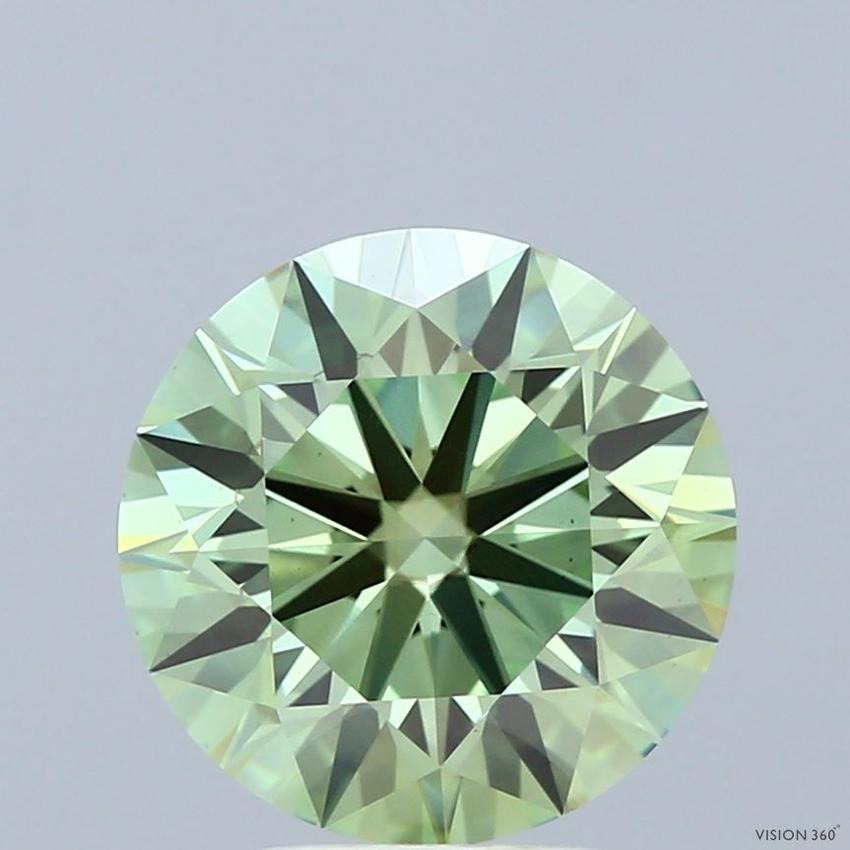 3.56 Ct. Fancy Vivid Green Round Lab Grown Diamond