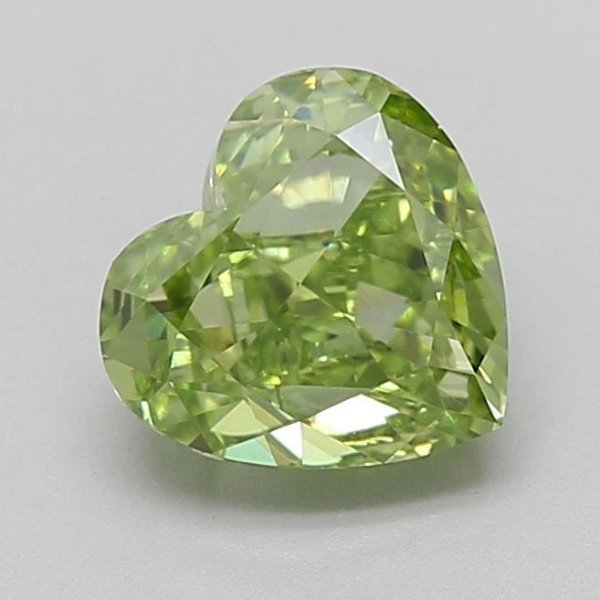 1.57 Ct. Fancy Vivid  Green Heart Lab Grown Diamond