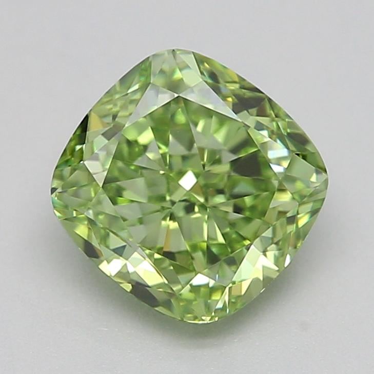 1.03 Ct. Fancy Vivid  Green Cushion Lab Grown Diamond