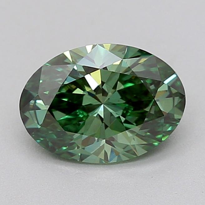 1.03 Ct. Fancy Vivid  Green Oval Lab Grown Diamond