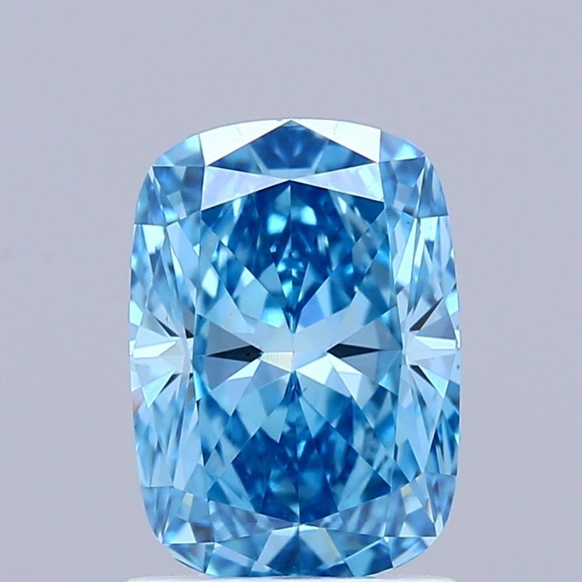 1.54 Ct. Fancy Vivid  Blue Cushion Lab Grown Diamond
