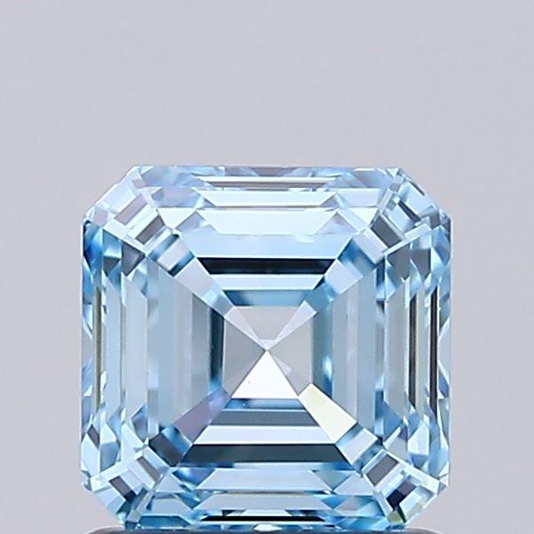 1.02 Ct. Fancy Vivid Blue Asscher Lab Grown Diamond