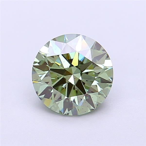 1.29 Ct. Fancy Vivid  Green Round Lab Grown Diamond