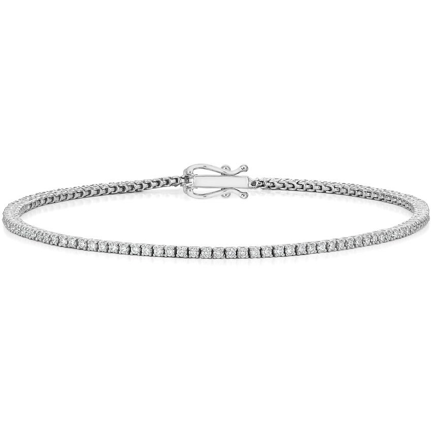 Tennis Bracelet with Diamond in White Gold-Toned