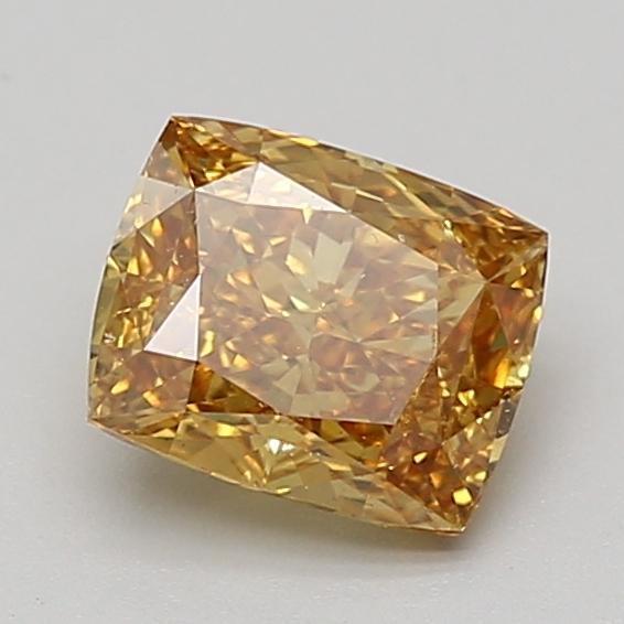 1.32 Ct. Fancy Intense Brownish Yellow Cushion Lab Grown Diamond