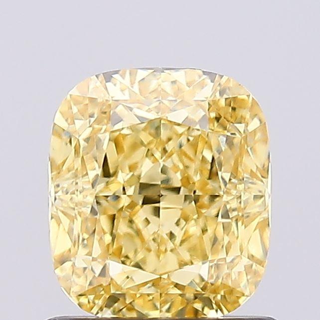 1.03 Ct. Fancy Intense Yellow Cushion Lab Grown Diamond