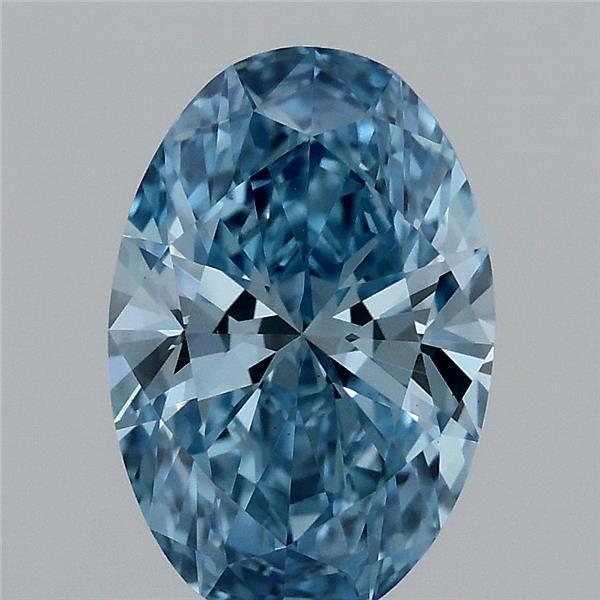 1.02 Ct. Fancy Vivid Blue Oval Lab Grown Diamond
