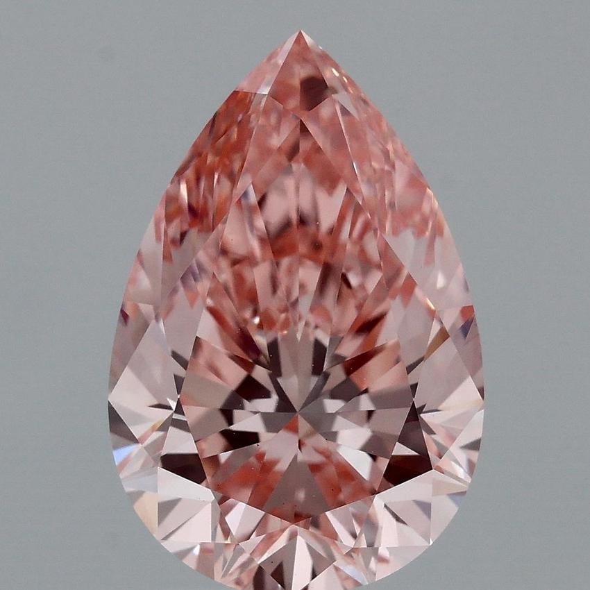 3.12 Ct. Fancy Intense Pink Pear Lab Grown Diamond