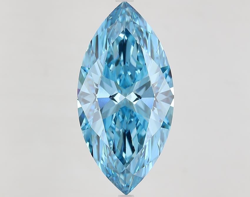 9.55 Ct. Fancy Vivid Blue Marquise Lab Grown Diamond