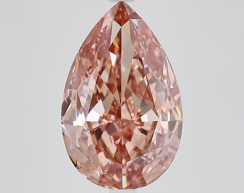 6.53 Ct. Fancy Intense Brownish Pink Pear Lab Grown Diamond