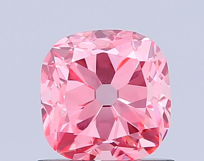 0.94 Ct. Fancy Vivid Pink Cushion Lab Grown Diamond