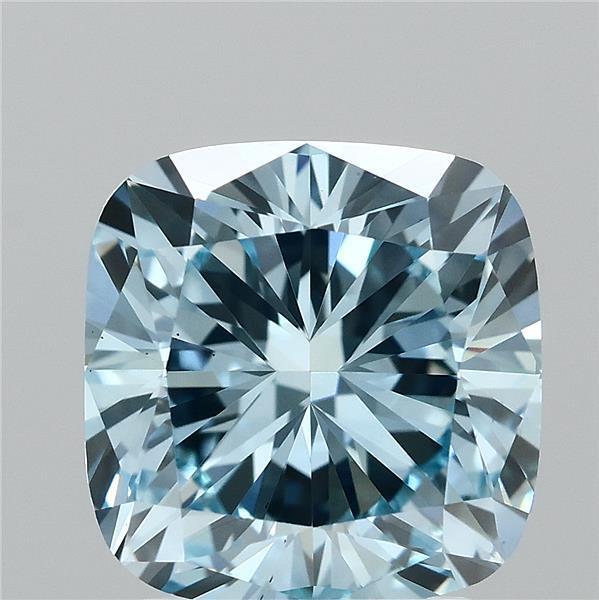 2.70 Ct. Fancy Vivid Blue Cushion Lab Grown Diamond