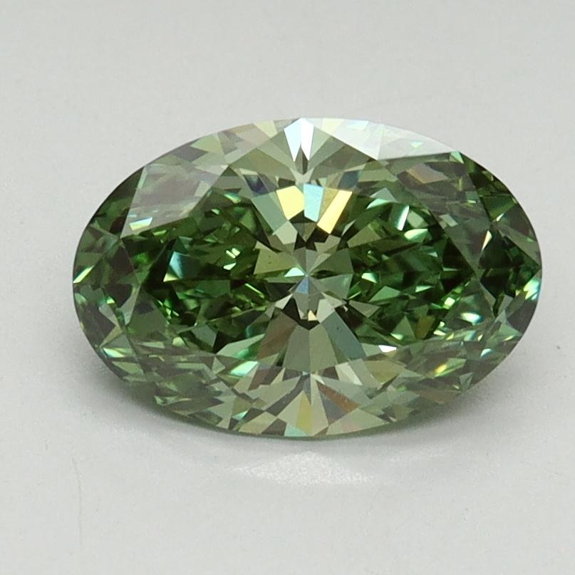 1.35 Ct. Fancy Vivid Pacific Green Oval Lab Grown Diamond