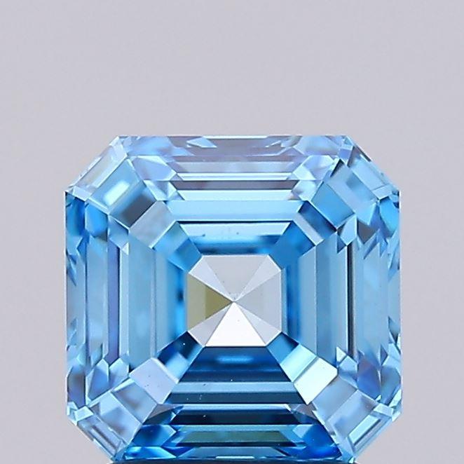 2.10 Ct. Fancy Vivid Blue Asscher Lab Grown Diamond