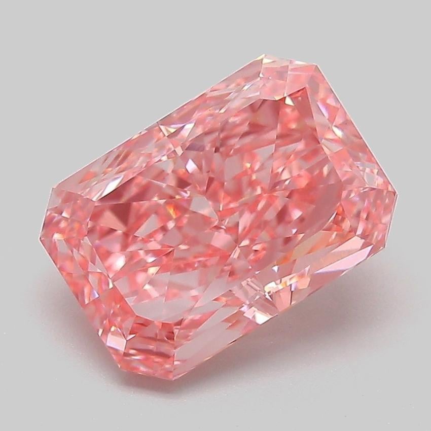 3.14 Ct. Fancy Vivid Pink Radiant Lab Grown Diamond