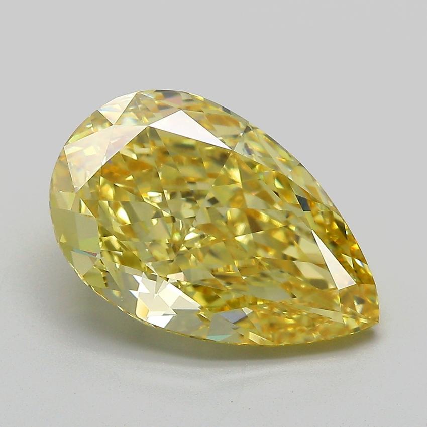5.07 Ct. Fancy Intense  Yellow Pear Lab Grown Diamond