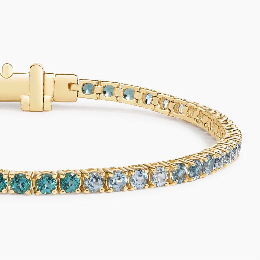 Coastal Ombre Gemstone Tennis Bracelet in 14K Yellow Gold