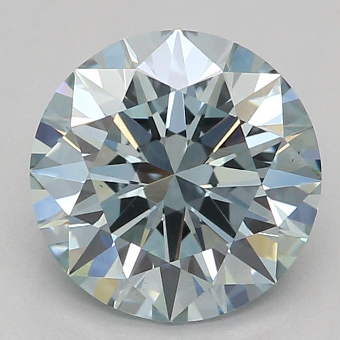 1.05 Ct. Fancy Bluish Green Round Lab Grown Diamond