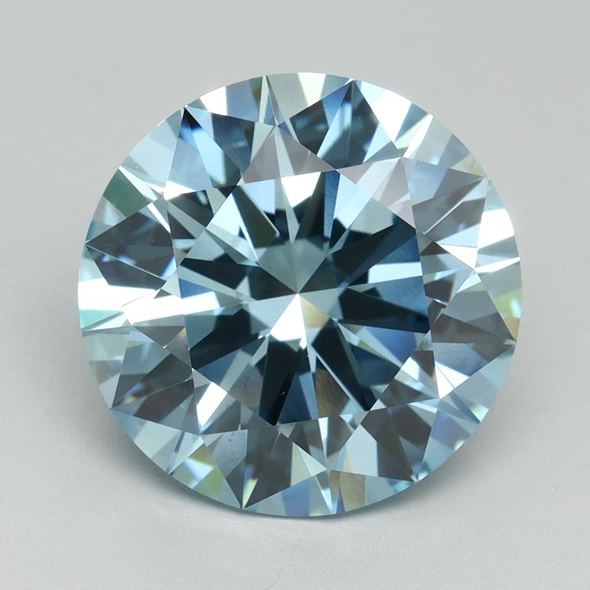 7.02 Ct. Fancy Vivid Blue Round Lab Grown Diamond