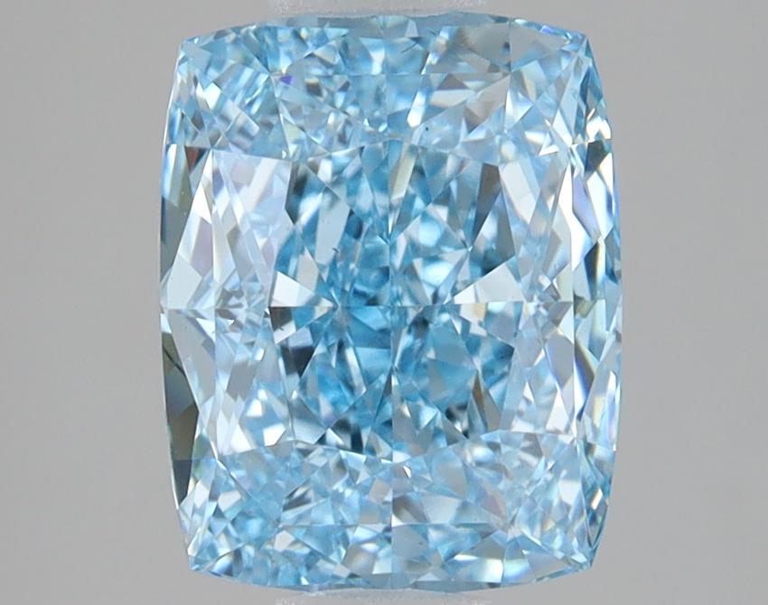 3.06 Ct. Fancy Vivid Blue Cushion Lab Grown Diamond