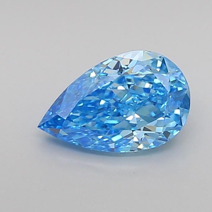1.01 Ct. Fancy Vivid Greenish Blue Pear Lab Grown Diamond