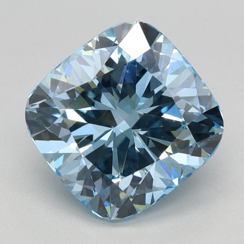 2.56 Ct. Fancy Intense Blue Cushion Lab Grown Diamond