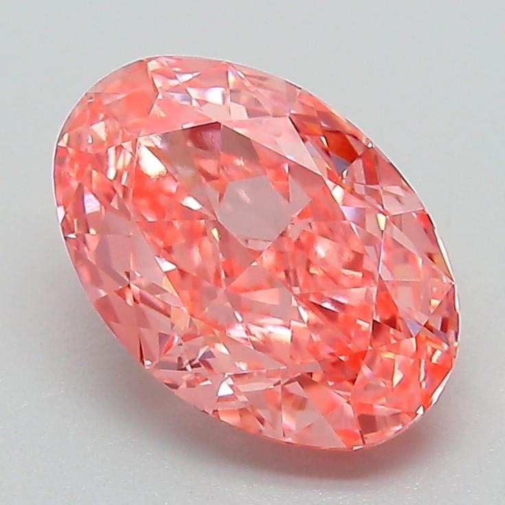 2.09 Ct. Fancy Vivid Pink Oval Lab Grown Diamond