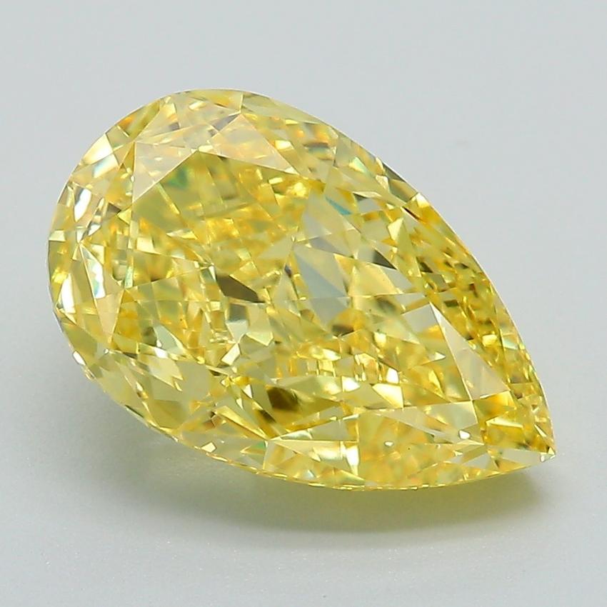 4.06 Ct. Fancy Vivid Yellow Pear Lab Grown Diamond