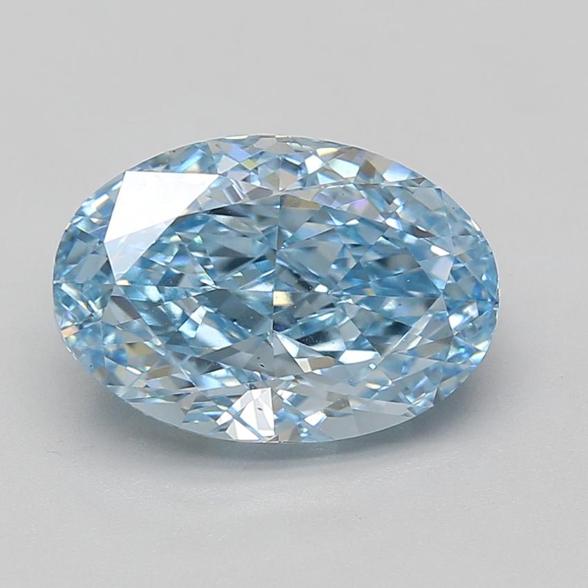 5.00 Ct. Fancy Vivid Blue Oval Lab Grown Diamond
