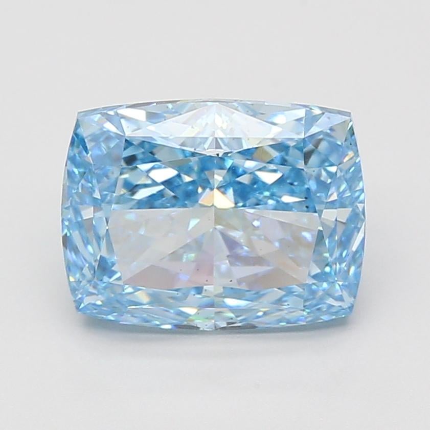 4.05 Ct. Fancy Vivid Blue Cushion Lab Grown Diamond