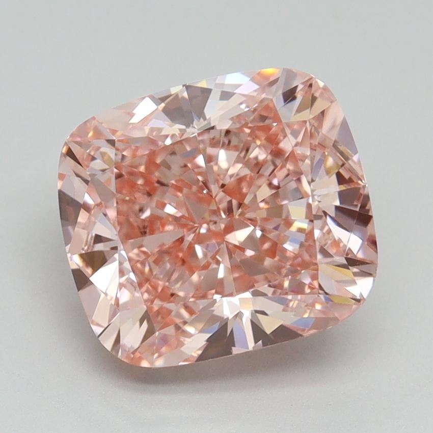 4.01 Ct. Fancy Vivid Pink Cushion Lab Grown Diamond