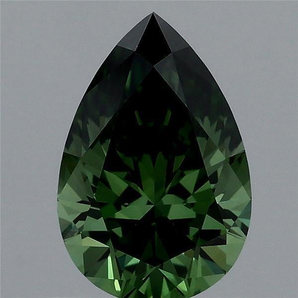 0.99 Ct. Fancy Vivid  Green Pear Lab Grown Diamond