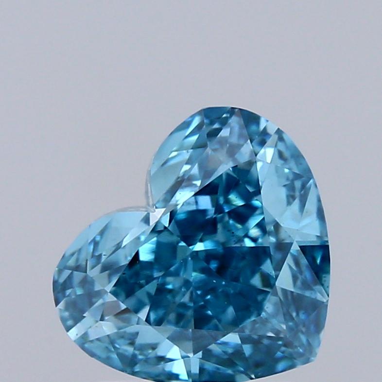 1.51 Ct. Fancy Vivid Greenish Blue Heart Lab Grown Diamond