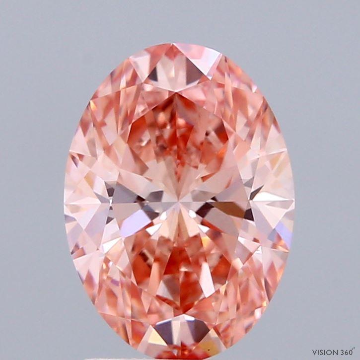 2.06 Ct. Fancy Vivid Pink Oval Lab Grown Diamond