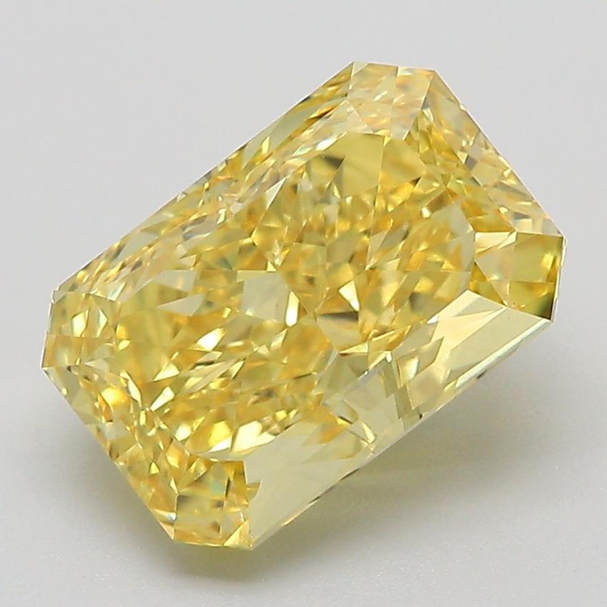 3.58 Ct. Fancy Vivid Yellow Radiant Lab Grown Diamond