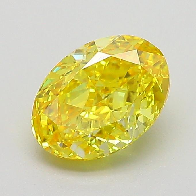 1.23 Ct. Fancy Vivid  Yellow Oval Lab Grown Diamond
