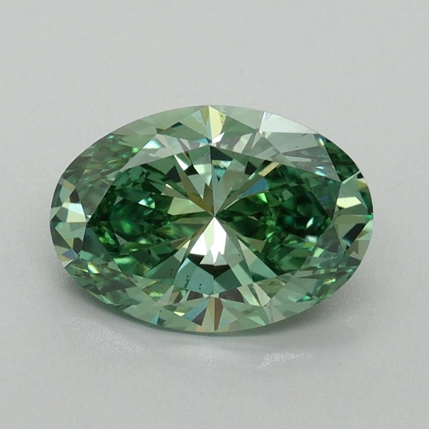 1.51 Ct. Fancy Vivid Pacific Green Oval Lab Grown Diamond