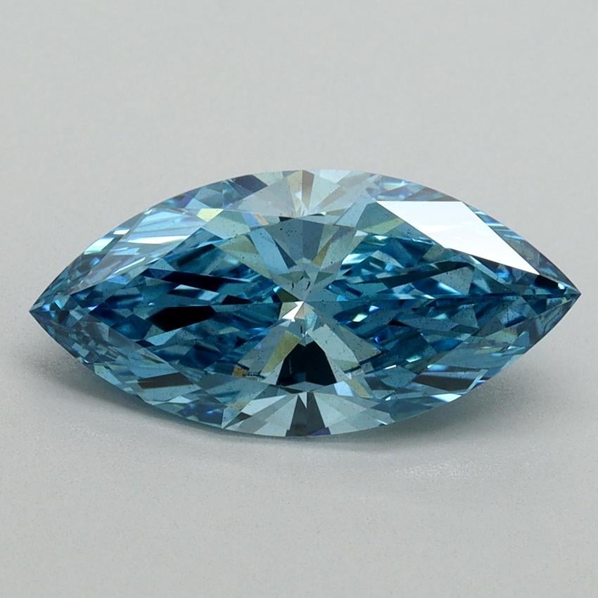 2.02 Ct. Fancy Vivid Malibu Blue Marquise Lab Grown Diamond