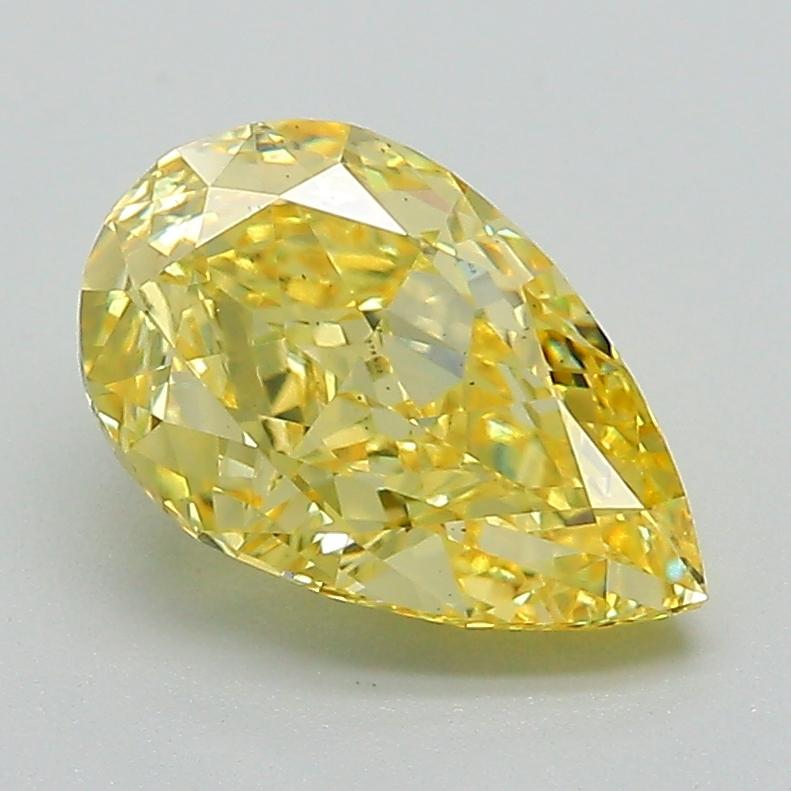 2.01 Ct. Fancy Vivid Yellow Pear Lab Grown Diamond