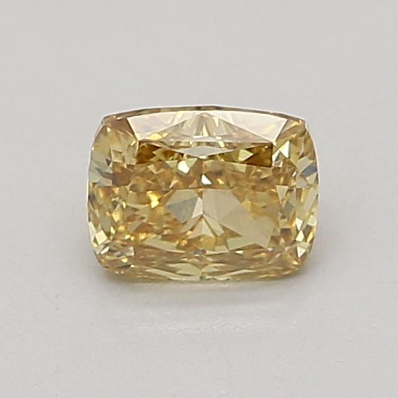 0.89 Ct. Fancy Vivid Yellow Cushion Lab Grown Diamond